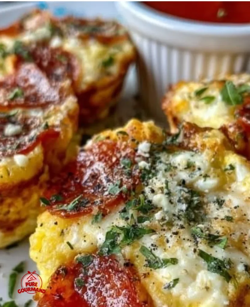 Delicious Cottage Cheese Pizza Bites with melted cheese and crispy edges