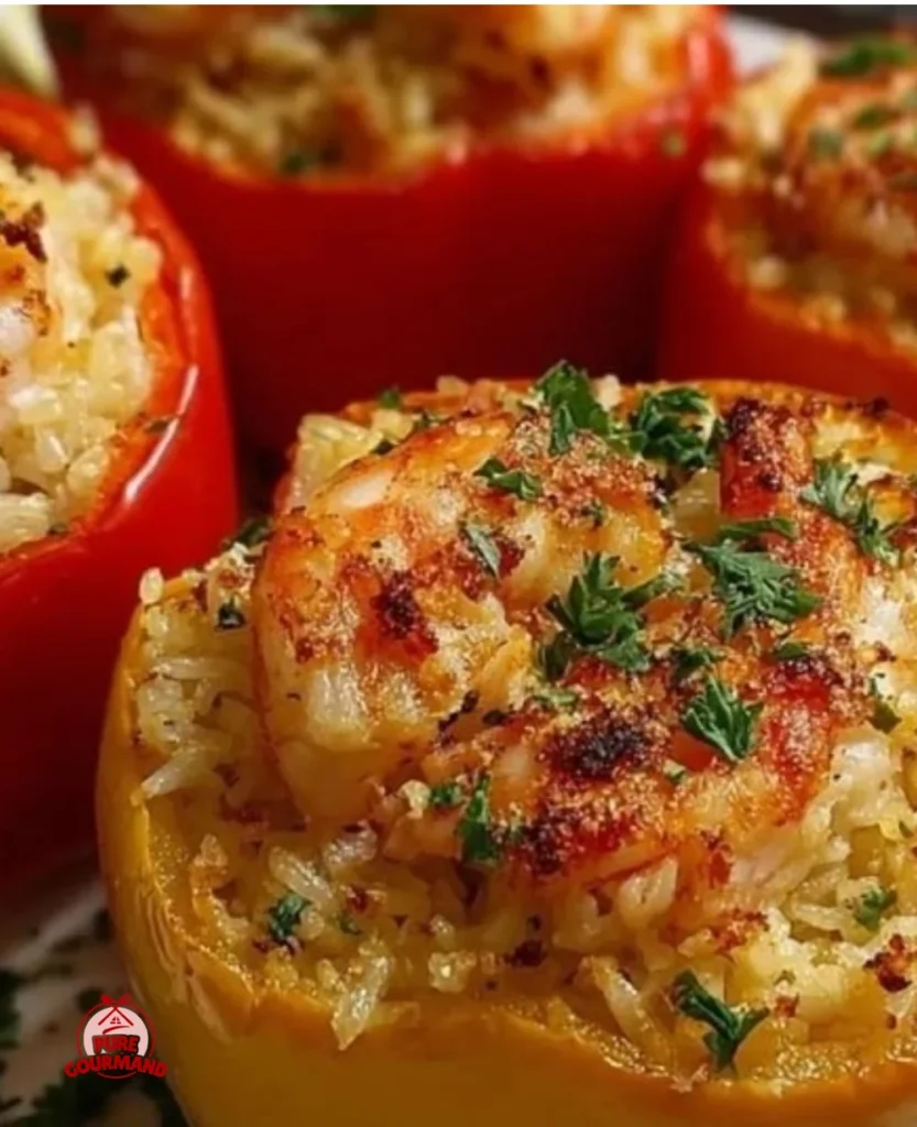 Delicious crab and shrimp stuffed bell peppers recipe