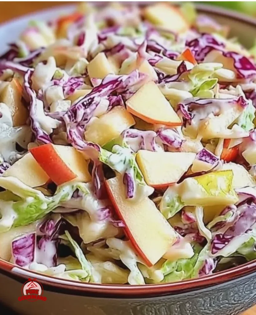 Cranberry Apple Coleslaw with fresh ingredients in a bowl
