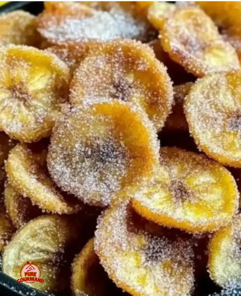 Crispy cinnamon-sugar air fryer banana chips - a delicious golden snack
