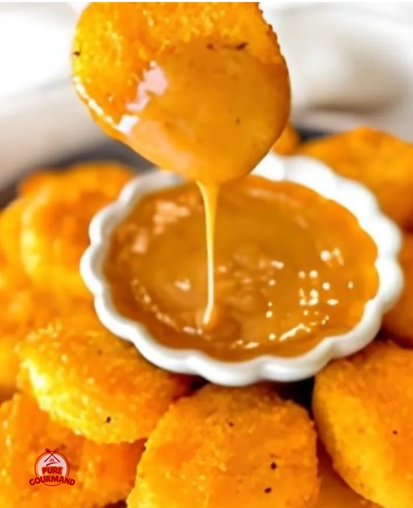 Crispy air fryer chicken nuggets served with dipping sauce