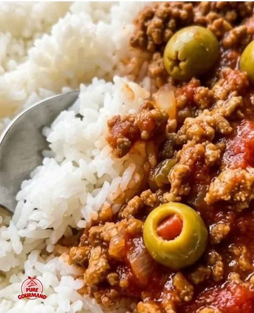 Delicious Cuban Beef with Raisins served on a plate.