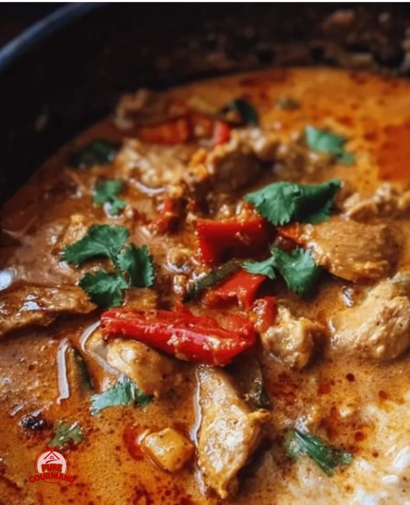 Bowl of Easy Spicy Coconut Chicken Curry with vibrant colors and spices