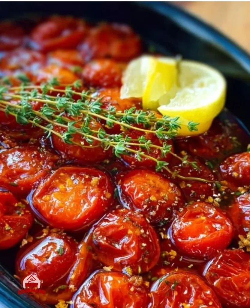 Easy tomato confit in a dish ready to enhance various recipes.