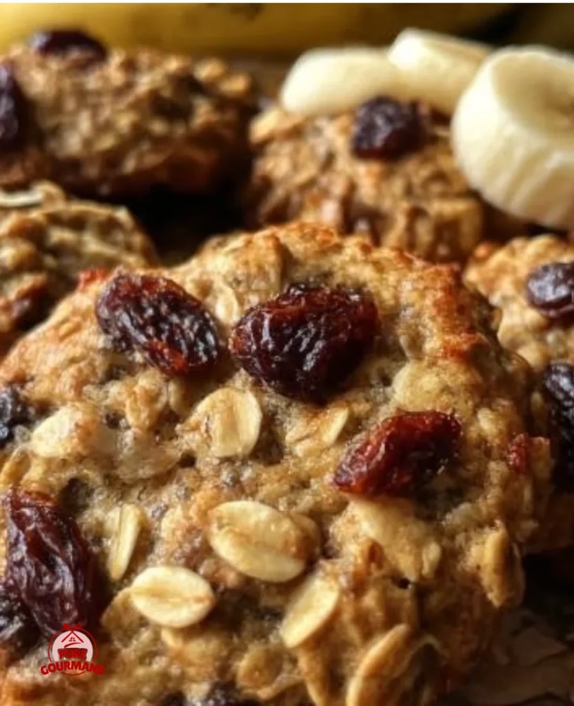 Delicious and healthy banana oat cookies baked to perfection for breakfast.