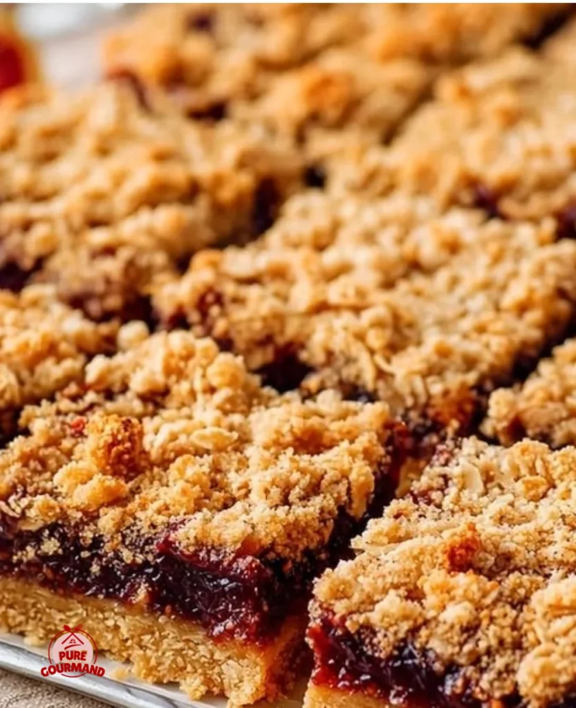 Homemade fig bars with a sweet filling on a rustic wooden table