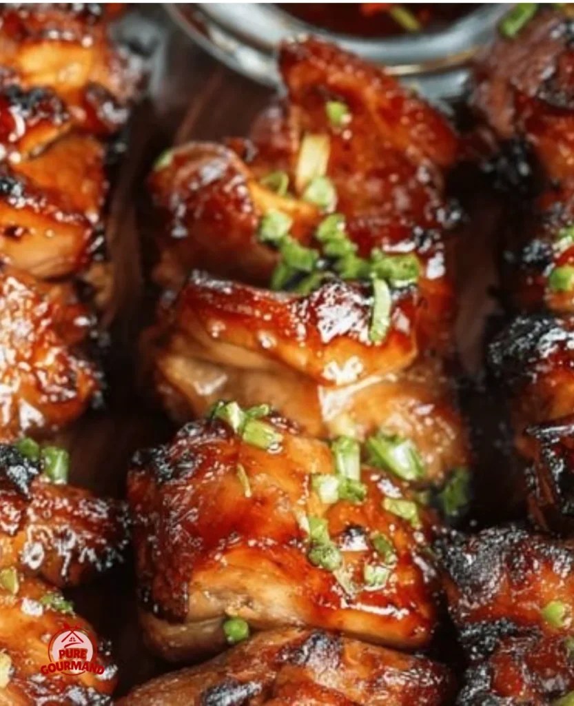 Filipino Barbecue Chicken Skewers grilled to perfection