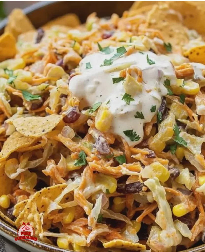 Delicious Frito Cowboy Cabbage served in a bowl with toppings