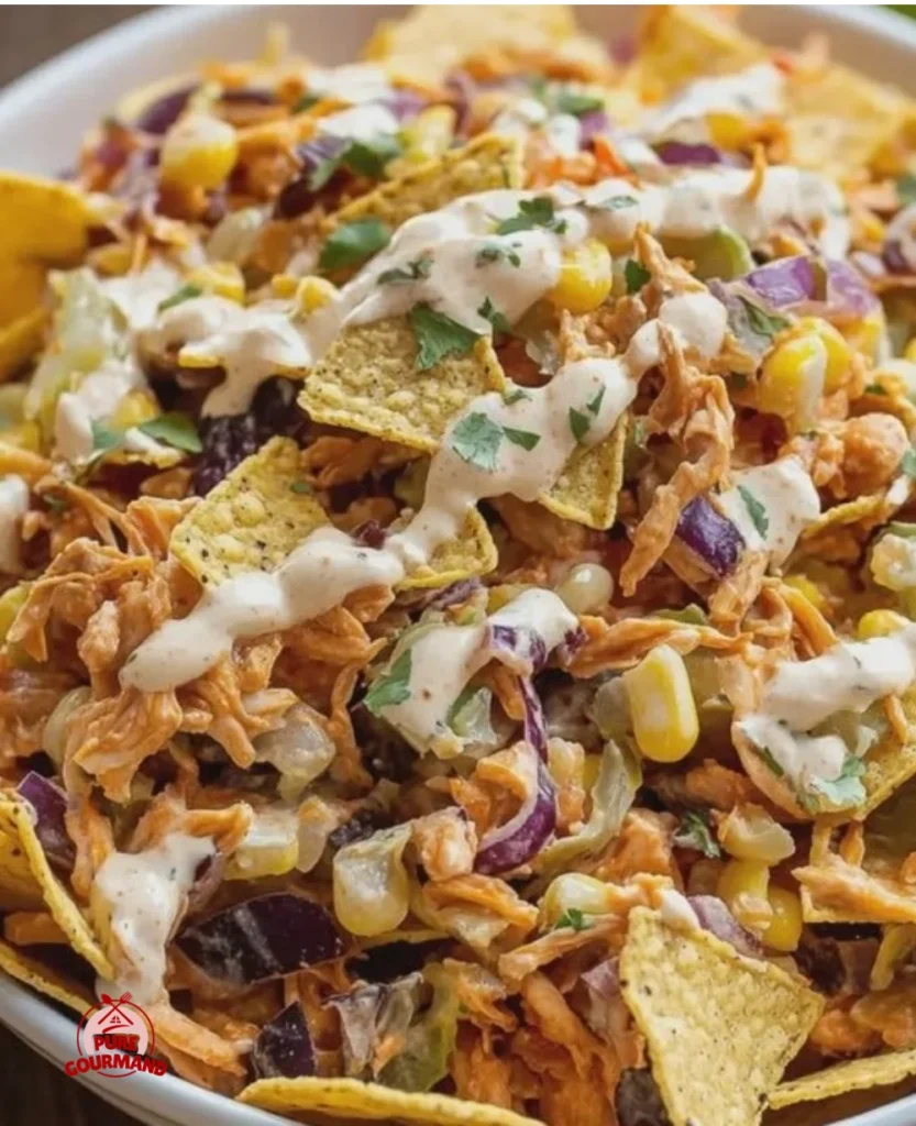 Frito Cowboy Cabbage skillet dish with crunchy toppings and colorful vegetables