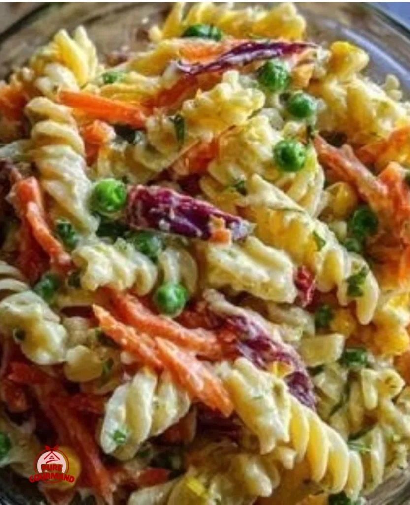Bowl of Irresistibly Addictive Crack Pasta Salad with fresh ingredients