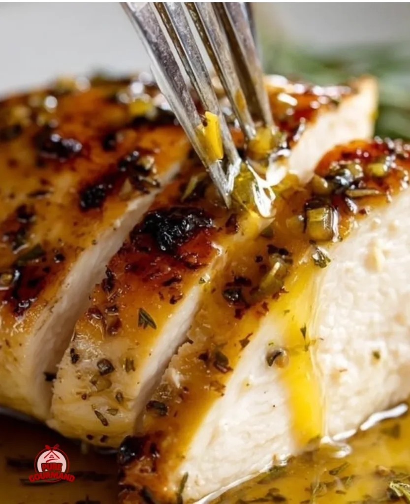 Zesty lemon sauce drizzled over grilled chicken for a flavorful dish