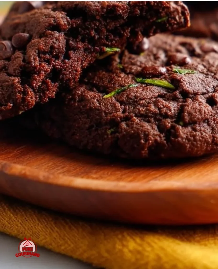 Plate of Minute Double Chocolate Zucchini Cookies from Jess Loves Cooking