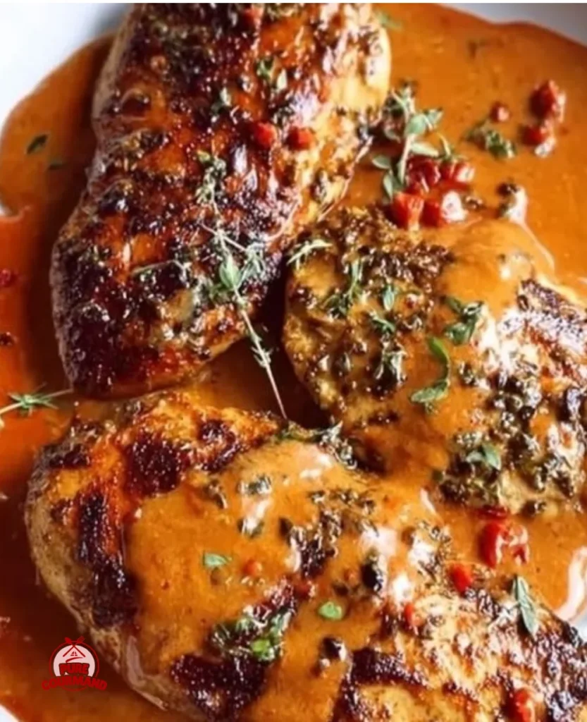 Delicious Moroccan Chicken served with aromatic spices and herbs.