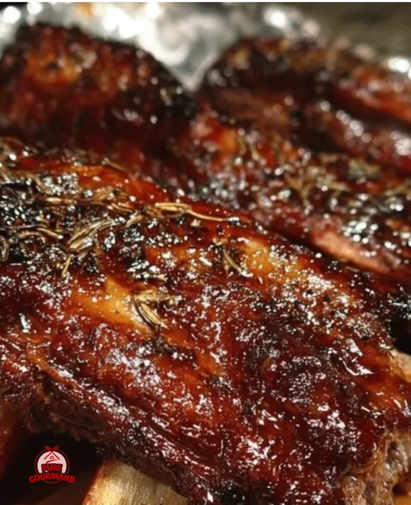 Delicious oven-baked beef back ribs with flavorful seasoning and glaze.