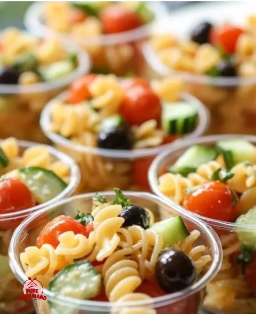 Pasta Salad Cups served in colorful bowls for a fresh and healthy meal