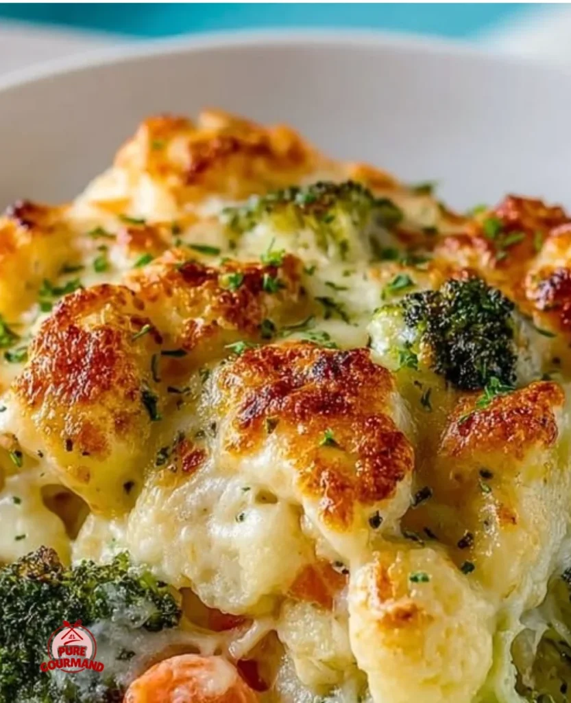 A delicious winter vegetable casserole baked with seasonal veggies and herbs