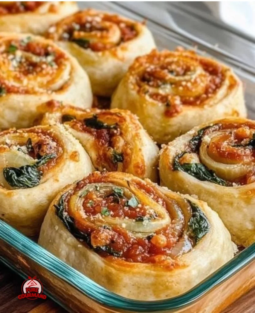 Delicious savory pizza rolls fresh out of the oven