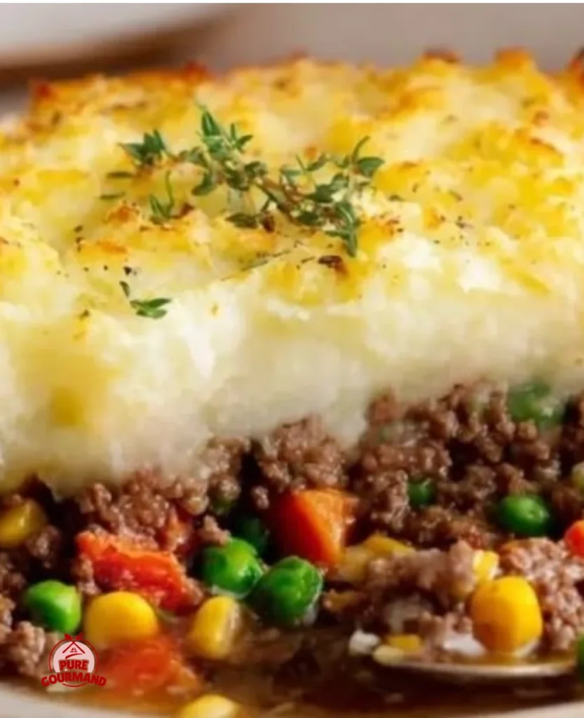 Delicious homemade Shepherd's Pie with meat and mashed potato topping