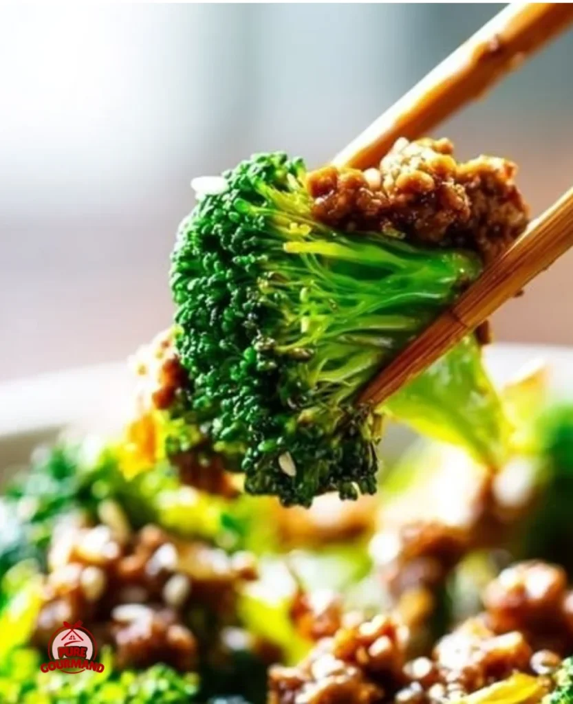 A comforting bowl of gluten-free ground beef and broccoli, ready to be served.