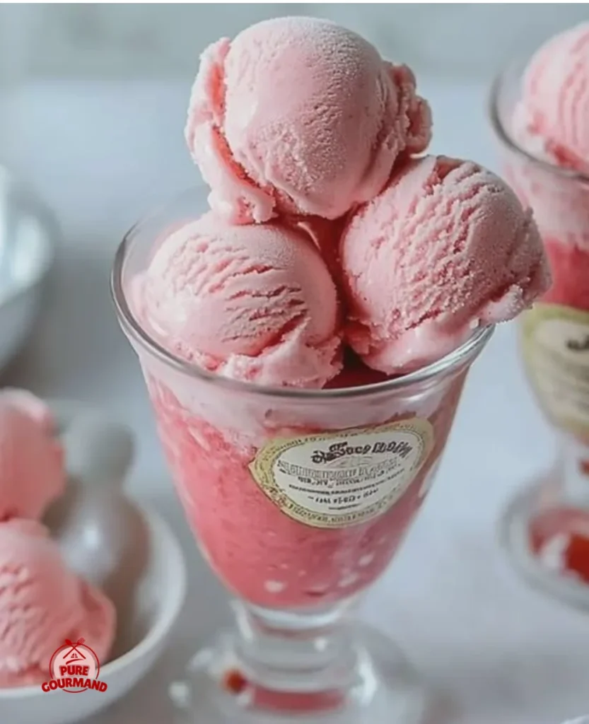 A delicious bowl of soda ice cream topped with colorful sprinkles and cherries.