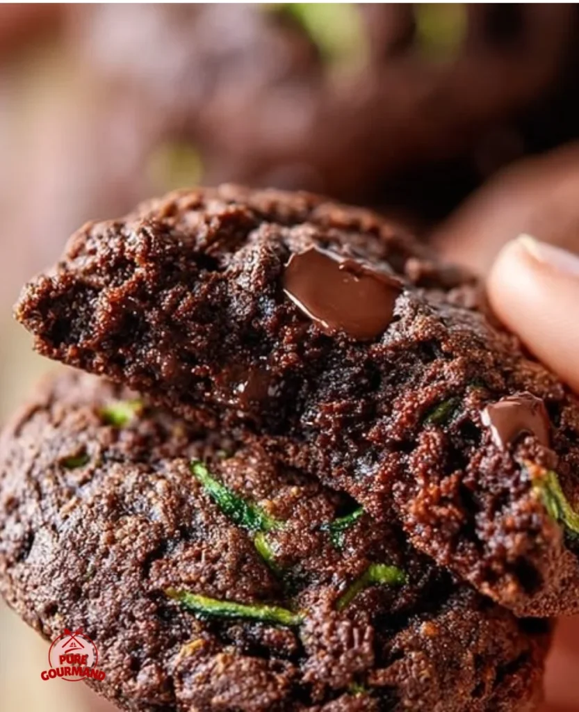 Delicious soft zucchini cookies on a plate with a sprinkle of powdered sugar