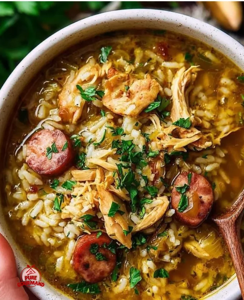 Southern Chicken Bog in a pot with vegetables and rice