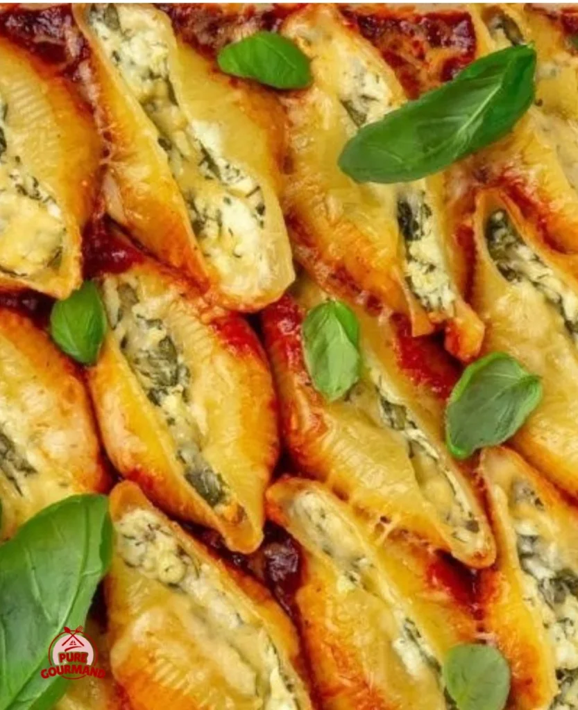Delicious Spinach Ricotta Stuffed Shells ready for a family meal