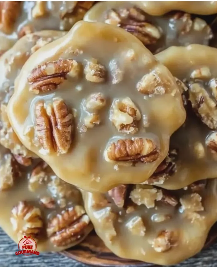 Delicious sugar-free pecan pralines displayed on a wooden surface