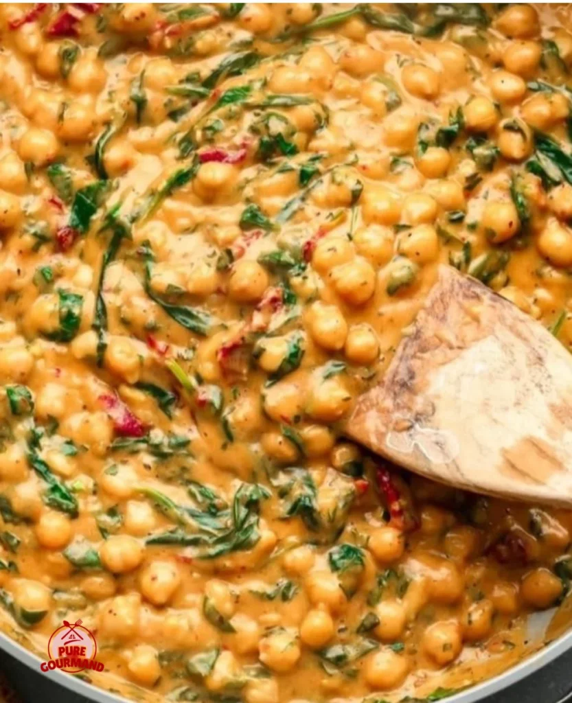 Cozy one-pot meal featuring chickpeas, a hearty and nutritious dish.