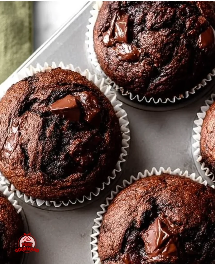Fresh baked zucchini muffins with a golden top, displayed on a wooden table