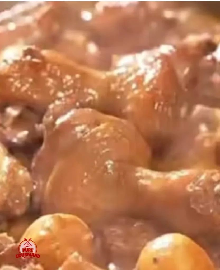 Delicious braised duck with wampee, showcasing sweet and savory flavors.