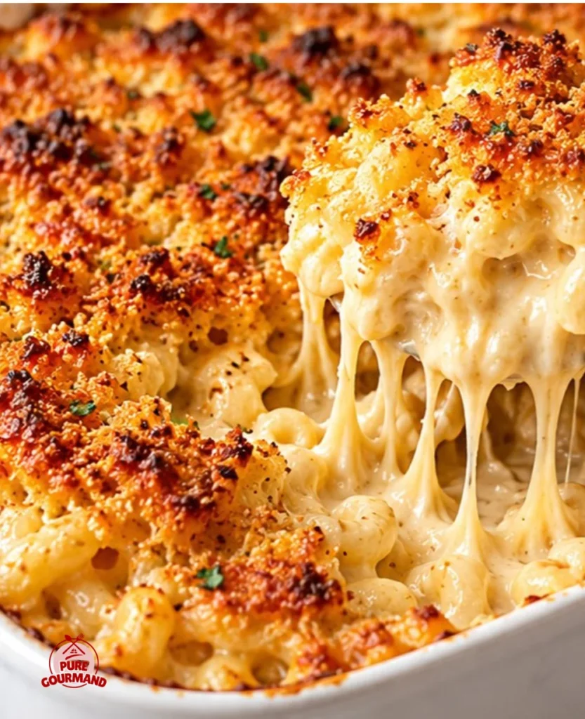Creamy classic macaroni and cheese dish served in a bowl