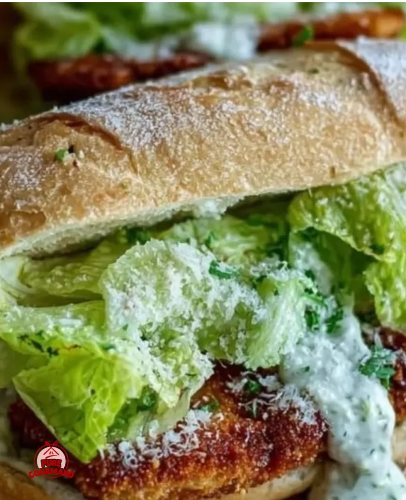 Delicious Crispy Chicken Caesar Sandwich with fresh ingredients.