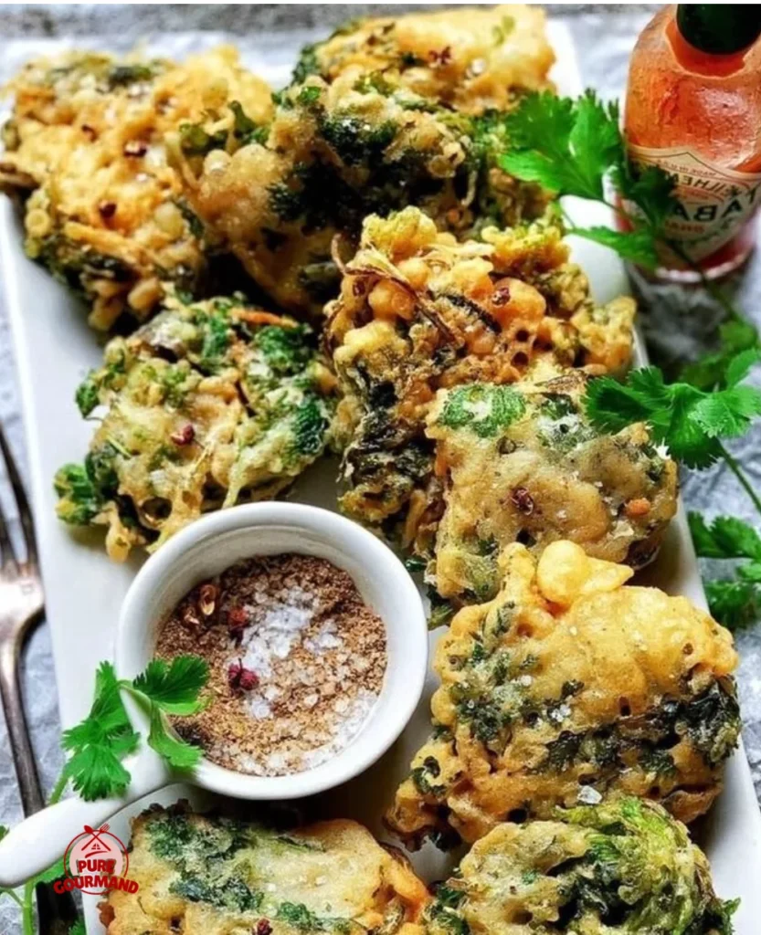 Crispy fried cilantro tempura served as a crunchy garnish.
