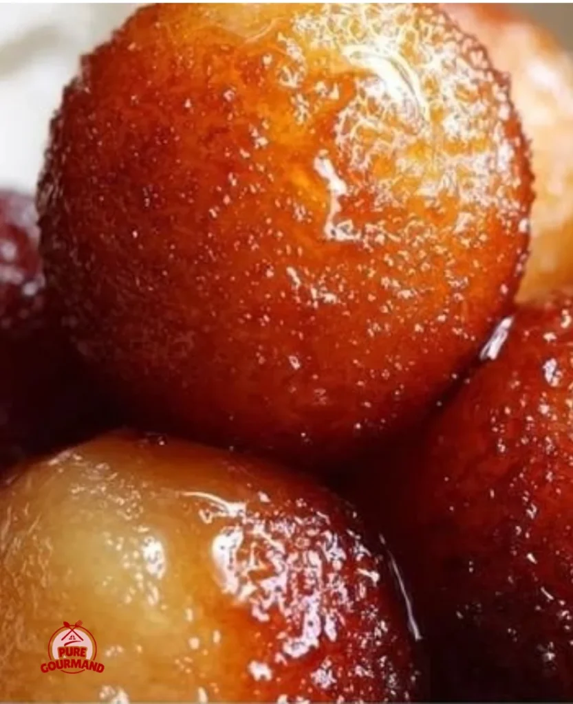 Delicious Gulab Jamun drenched in sweet syrup, a traditional Indian dessert.