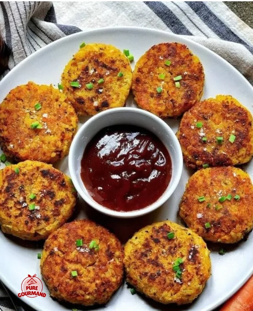 Rice bean patties made from leftover rice and white beans, served on a plate.