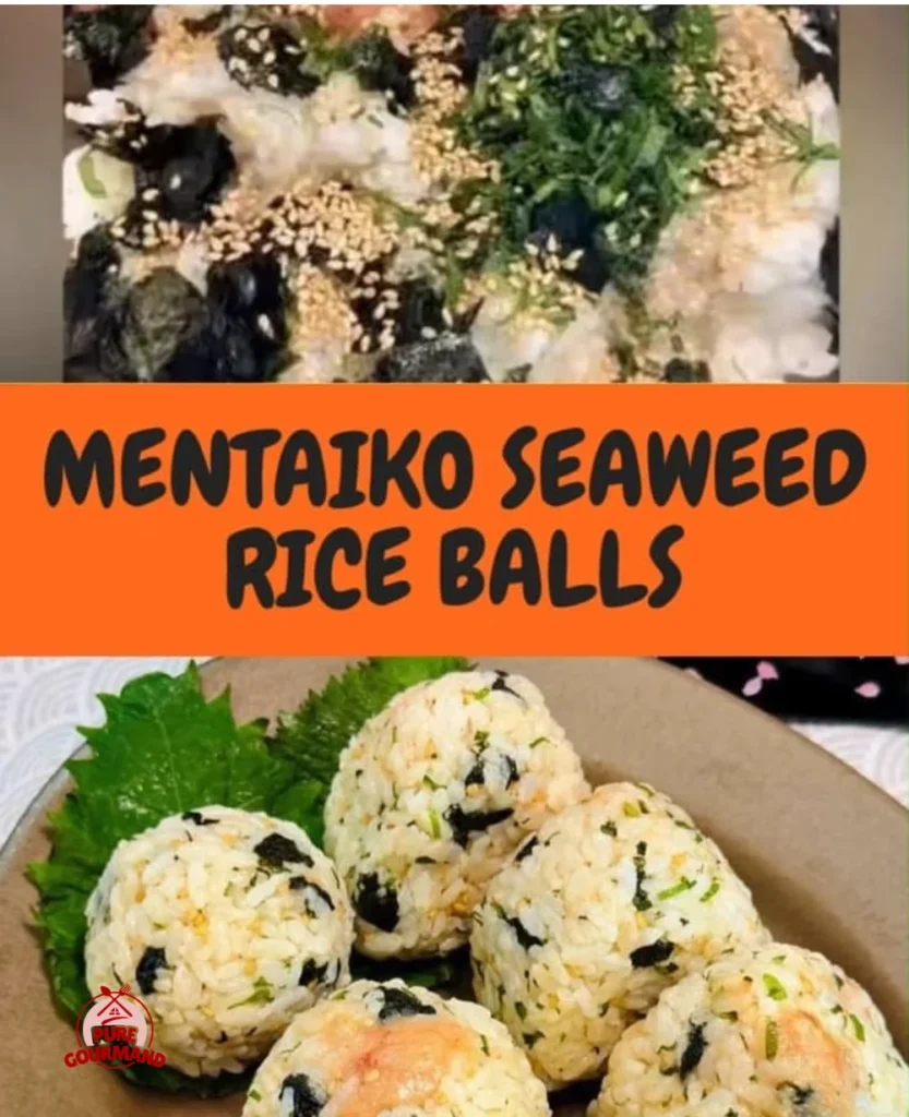 Mentaiko seaweed rice balls ready to enjoy, showcasing a delicious Japanese snack.