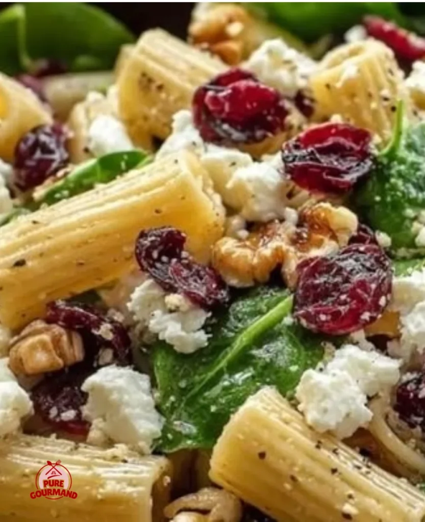 Zesty Feta Cranberry Rigatoni Salad with vibrant ingredients for a refreshing meal